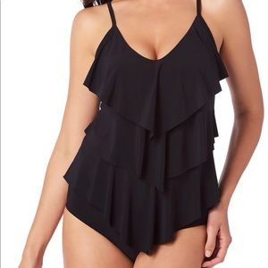 Plus size tiered tankini top magic suit rita